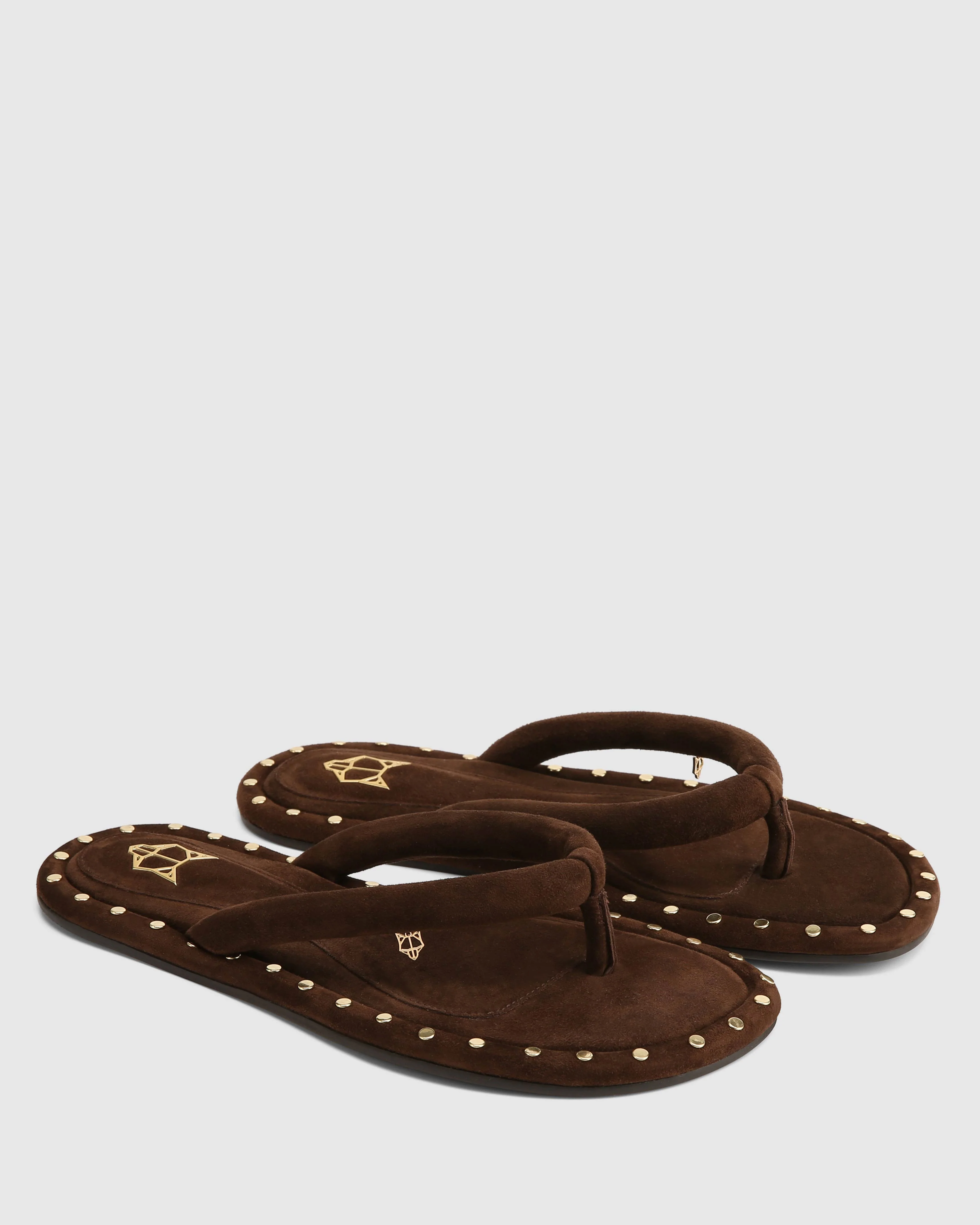 Grenada Brown Suede/Gold Studs - Image 4