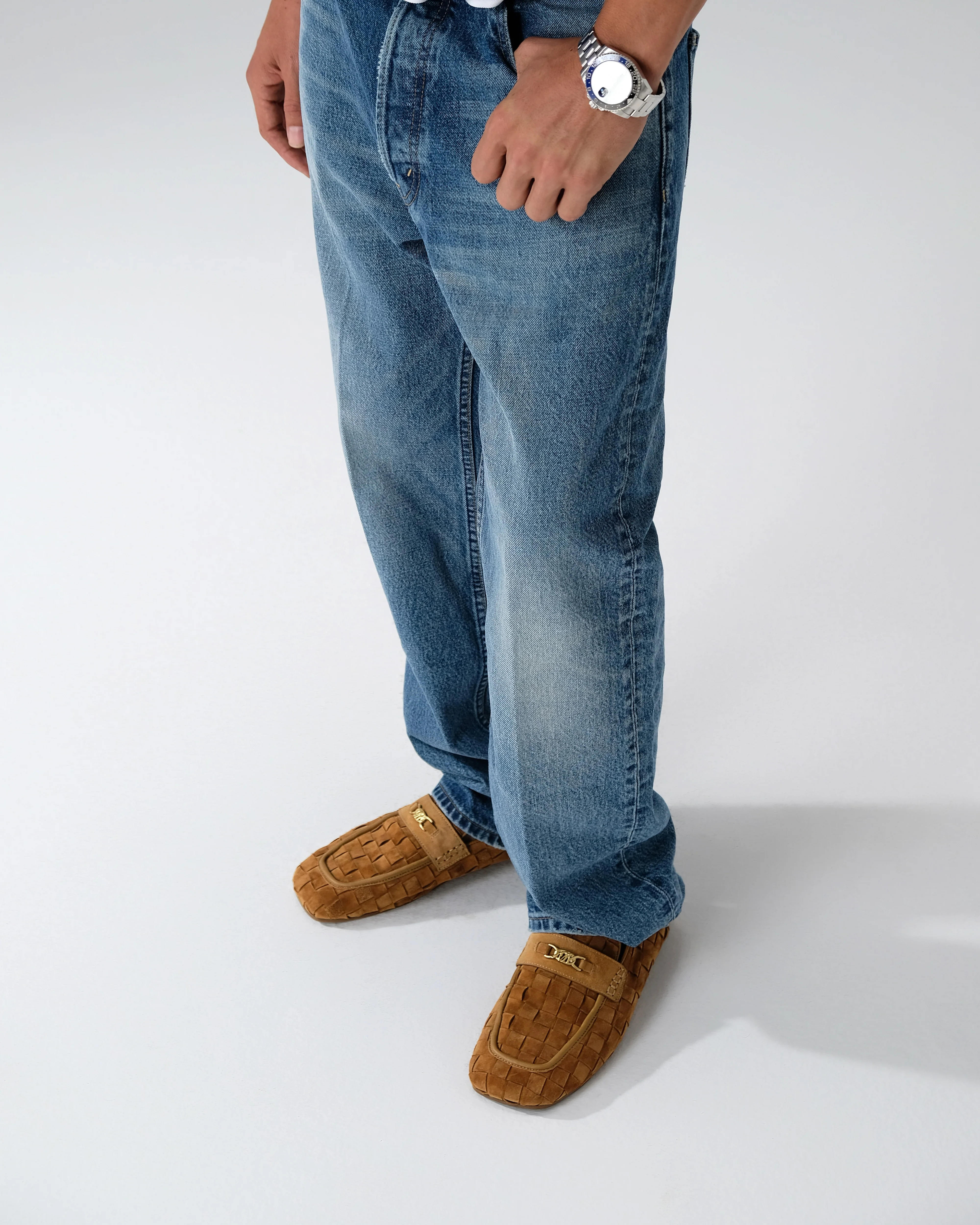 Rover Loafer Tan Woven Suede - Image 3