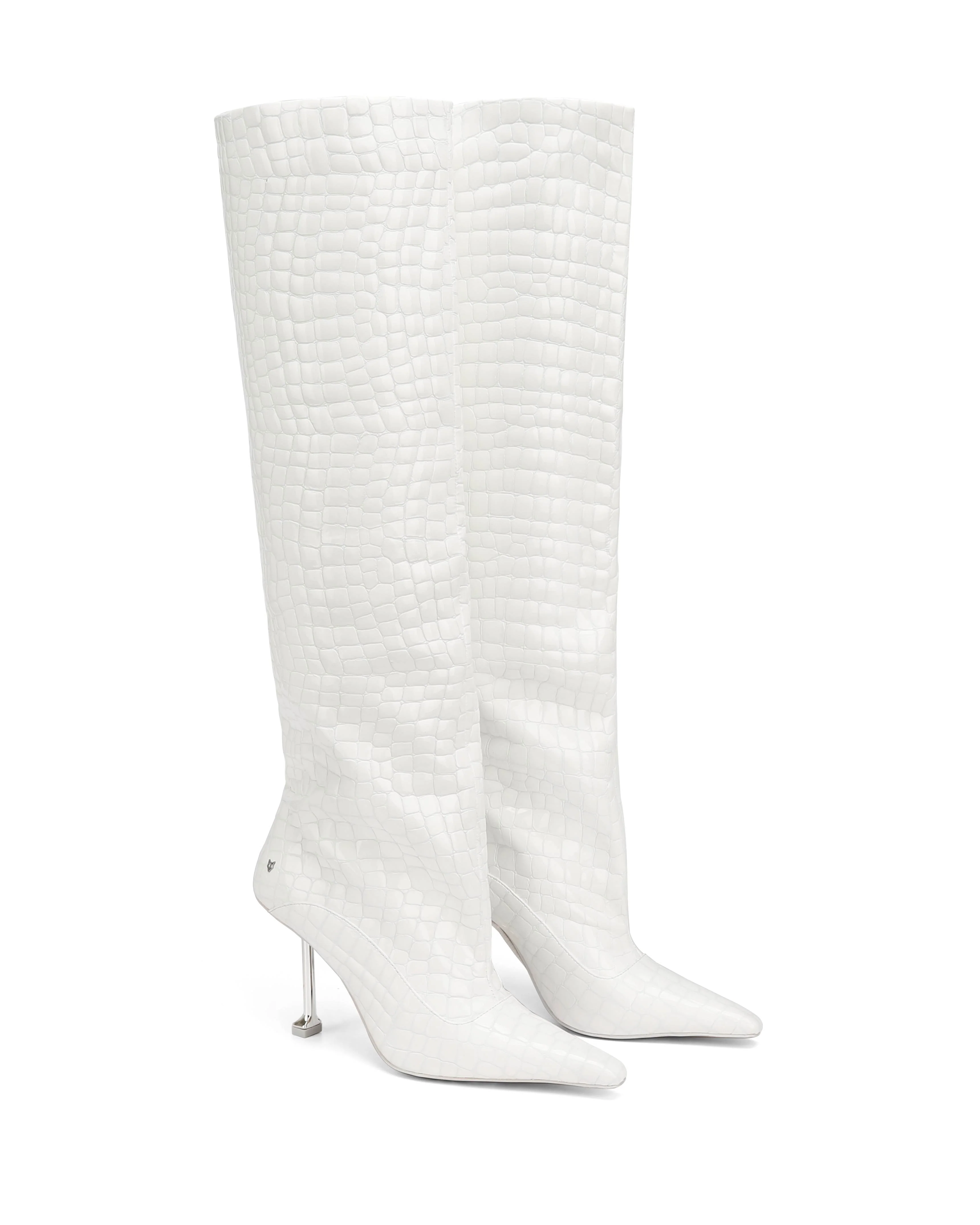 Texas White Croc Patent Leather - Image 2